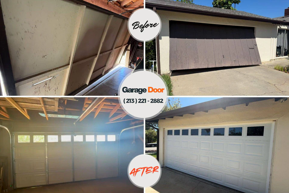 Before and after: garage door repair El Cerrito, CA